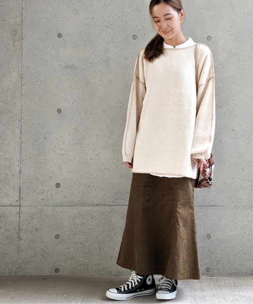 Per sist ence（パーシエンス）の「Per sist ence/パーシエンス　配色ステッチカーディガン（カーディガン/ボレロ・レディース・ベージュ/アイボリー/ブラック・FREE）」の20枚目の写真