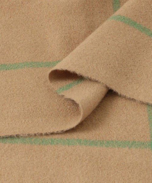 KBF（ケイビーエフ）の「ウィンドペンチェックストール（マフラー・レディース・ベージュ/ブラウン/ブルー・ONE）」の14枚目の写真