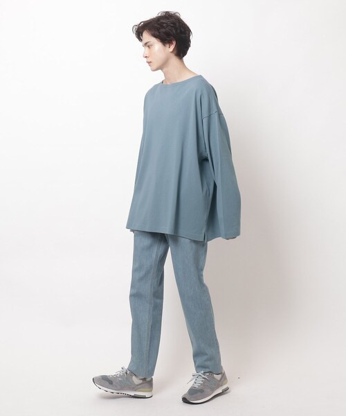 BASECONTROL（ベースコントロール）の「◆HORIZON DREAM ビッグシルエット バスクシャツ ボーダーロンT（Tシャツ/カットソー・メンズ・ライトブルー/ブラック/ダークグリーン/アイボリー/グレー系その他/ブラック系/アイボリー系/ネイビー系・03/02）」の17枚目の写真