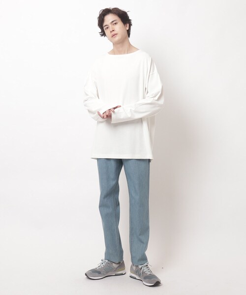 BASECONTROL（ベースコントロール）の「◆HORIZON DREAM ビッグシルエット バスクシャツ ボーダーロンT（Tシャツ/カットソー・メンズ・ライトブルー/ブラック/ダークグリーン/アイボリー/グレー系その他/ブラック系/アイボリー系/ネイビー系・03/02）」の22枚目の写真