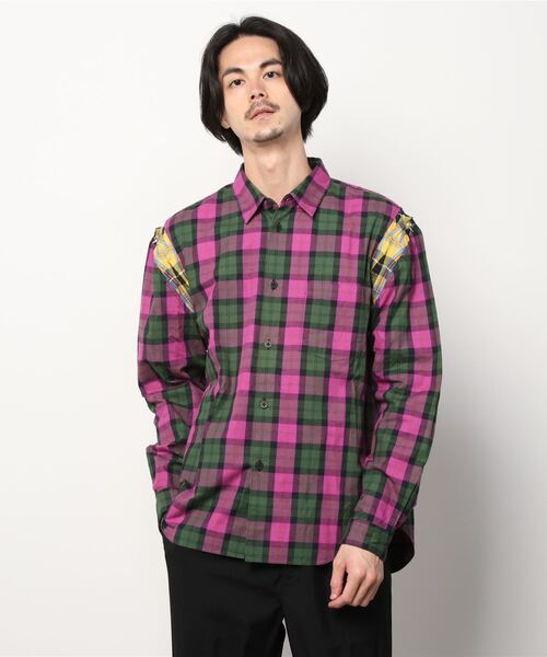 セール ビスケットヘッド Biscuithead タータンチェックショルダープリーツシャツ シャツ ブラウス Tokyo Tokyo ガーデントウキョウ のファッション トップス シャツ ブラウス Garden