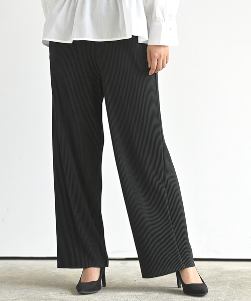 rps（アールピーエス）の「カットプリーツパンツ（その他パンツ・レディース・ピンク/グレイッシュベージュ/グリーン/ダークグリーン/チャコールグレー/パープル/ブラック/オレンジ/モカ/ライトベージュ・M）」の2枚目の写真