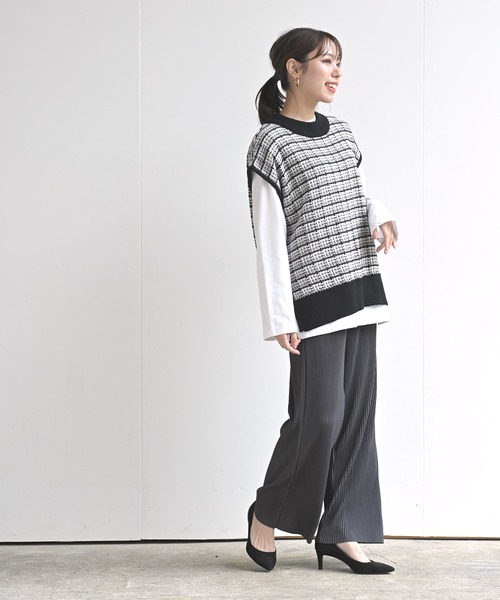 rps（アールピーエス）の「カットプリーツパンツ（その他パンツ・レディース・ピンク/グレイッシュベージュ/グリーン/ダークグリーン/チャコールグレー/パープル/ブラック/オレンジ/モカ/ライトベージュ・M）」の21枚目の写真