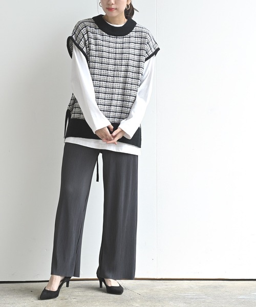 rps（アールピーエス）の「カットプリーツパンツ（その他パンツ・レディース・ピンク/グレイッシュベージュ/グリーン/ダークグリーン/チャコールグレー/パープル/ブラック/オレンジ/モカ/ライトベージュ・M）」の22枚目の写真