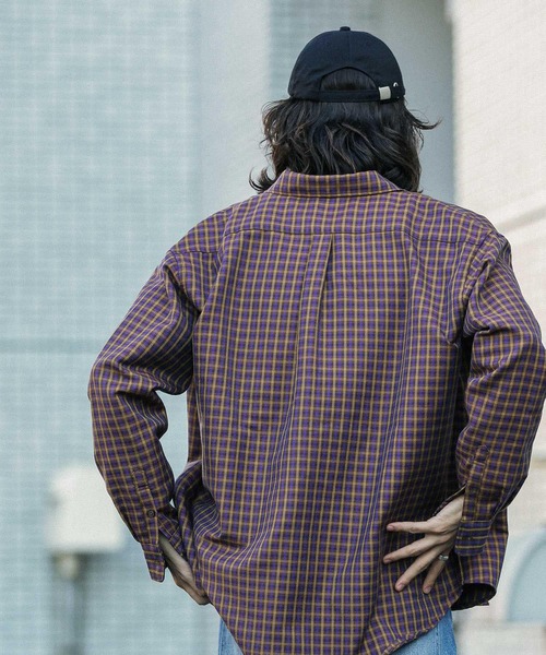 URBAN RESEARCH Sonny Label（アーバンリサーチサニーレーベル）の「チェックオーバーシャツ（シャツ/ブラウス・メンズ・ベージュ/パープル・MEDIUM/LARGE）」の14枚目の写真