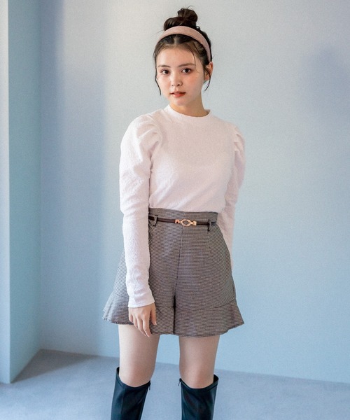 OLIVE des OLIVE（オリーブデオリーブ）の「裾ラッフルベルト付ショートパンツ（その他パンツ・レディース・オフホワイト/ブラック/アイボリー・FREE）」の20枚目の写真