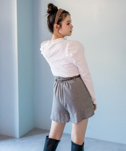 OLIVE des OLIVE（オリーブデオリーブ）の「裾ラッフルベルト付ショートパンツ（その他パンツ・レディース・オフホワイト/ブラック/アイボリー・FREE）」の14枚目の写真