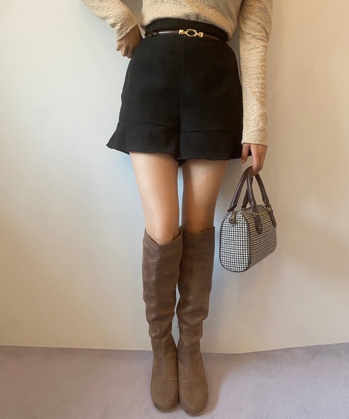 OLIVE des OLIVE（オリーブデオリーブ）の「裾ラッフルベルト付ショートパンツ（その他パンツ・レディース・オフホワイト/ブラック/アイボリー・FREE）」の15枚目の写真