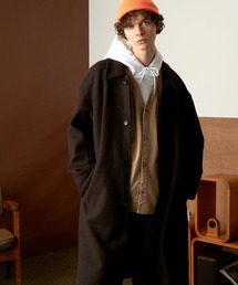 EMMA CLOTHES | オーバーサイズ ルーズスリーブ ロングバルマカンコート/ルーズバルカラーコート(EMMA CLOTHES)(ステンカラーコート)