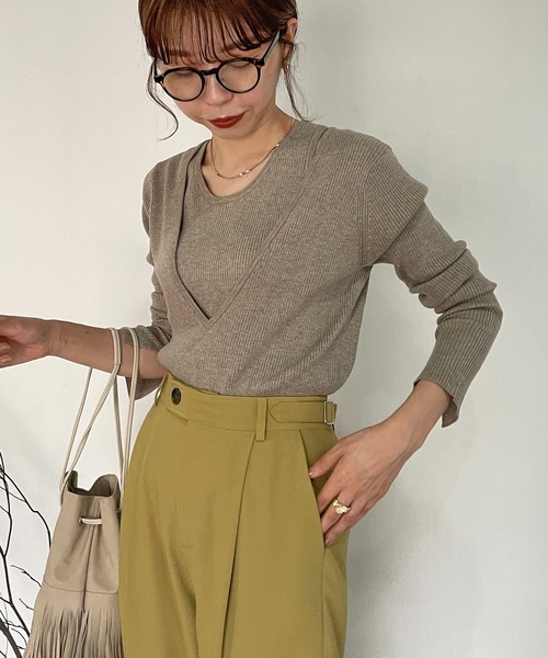 CAPRICIEUX LE'MAGE（カプリシューレマージュ）の「マルチWAYアンサンブル（ニット/セーター・レディース・ブラック/グレイッシュベージュ/キャメル・FREE）」の3枚目の写真