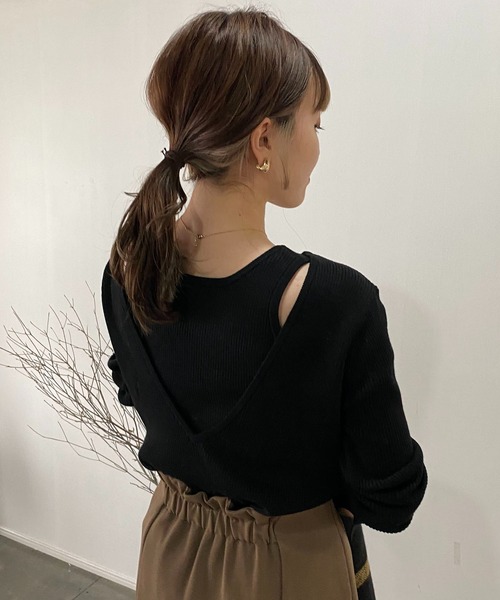 CAPRICIEUX LE'MAGE（カプリシューレマージュ）の「マルチWAYアンサンブル（ニット/セーター・レディース・ブラック/グレイッシュベージュ/キャメル・FREE）」の17枚目の写真