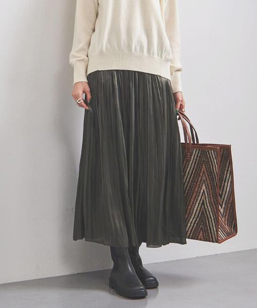 UNITED ARROWS（ユナイテッドアローズ）の「＜UNITED ARROWS＞グリッター プリーツスカート W◆（スカート・レディース・ベージュ/オリーブ・38/36）」の8枚目の写真