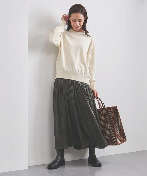 UNITED ARROWS（ユナイテッドアローズ）の「＜UNITED ARROWS＞グリッター プリーツスカート W◆（スカート・レディース・ベージュ/オリーブ・38/36）」の4枚目の写真