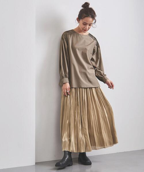 UNITED ARROWS（ユナイテッドアローズ）の「＜UNITED ARROWS＞グリッター プリーツスカート W◆（スカート・レディース・ベージュ/オリーブ・38/36）」の11枚目の写真