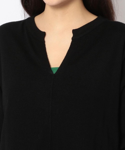 EN'DAY（エンディ）の「EN'DAY(エンディ)プリーツレイヤードニットワンピース（ワンピース・レディース・ブラック/モカ/レッド・FREE）」の8枚目の写真