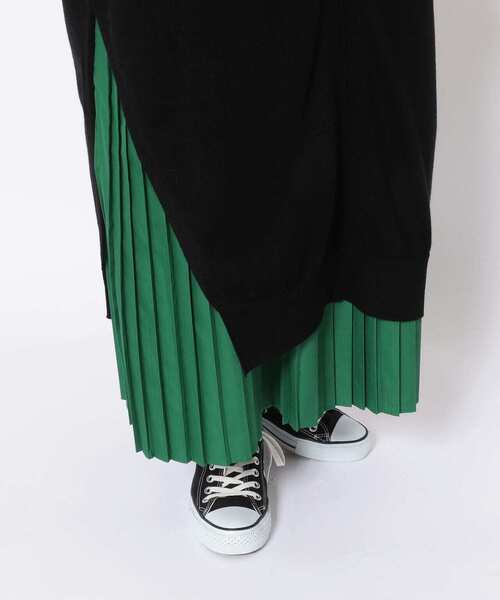 EN'DAY（エンディ）の「EN'DAY(エンディ)プリーツレイヤードニットワンピース（ワンピース・レディース・ブラック/モカ/レッド・FREE）」の6枚目の写真