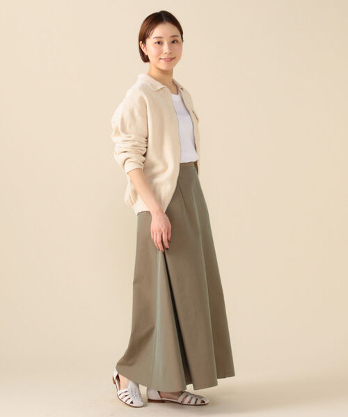 BATONER バトナー ニットカーディガン ベージュ BATONER / バトナー | TWEEDY CREW NECK CARDIGAN (レディース