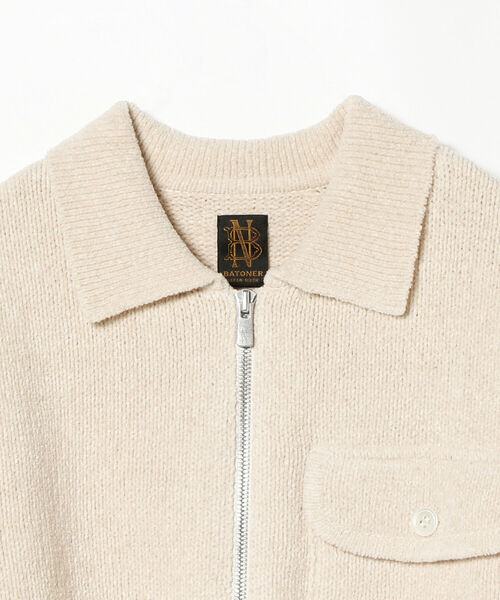 BATONER バトナー ニットカーディガン ベージュ BATONER / バトナー | TWEEDY CREW NECK CARDIGAN (レディース
