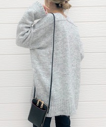 Q | MIXヤーン Vネックリンキンニット(ニット/セーター)