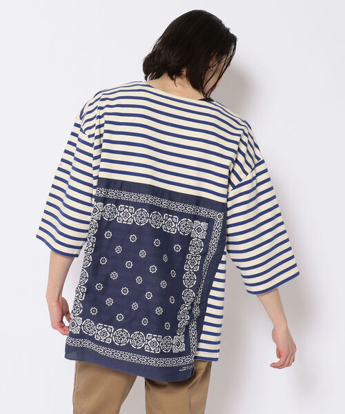 CAL O LINE(キャルオーライン)の「KOTSUBO × CAL O LINE/コツボ×キャルオーライン BANDANA BASQUE BORDER S/S T バンダナバスクボーダーショートスリーブティー CKTW-211(Tシャツ/カットソー・メンズ・ブルー・LARGE)」の8枚目の写真