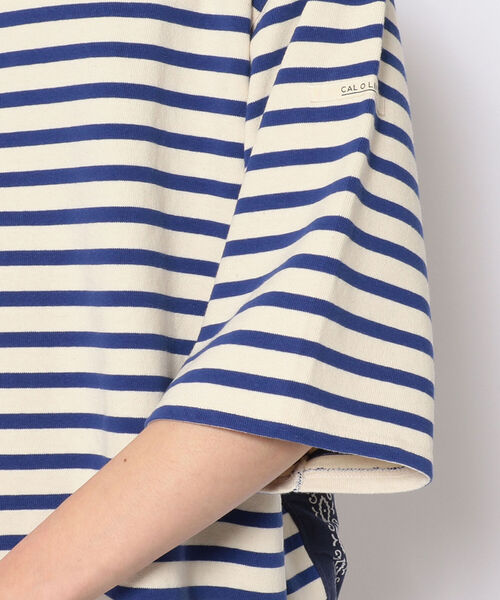 CAL O LINE(キャルオーライン)の「KOTSUBO × CAL O LINE/コツボ×キャルオーライン BANDANA BASQUE BORDER S/S T バンダナバスクボーダーショートスリーブティー CKTW-211(Tシャツ/カットソー・メンズ・ブルー・LARGE)」の5枚目の写真