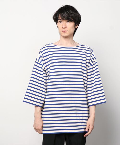 CAL O LINE(キャルオーライン)の「KOTSUBO × CAL O LINE/コツボ×キャルオーライン BANDANA BASQUE BORDER S/S T バンダナバスクボーダーショートスリーブティー CKTW-211(Tシャツ/カットソー・メンズ・ブルー・LARGE)」の12枚目の写真