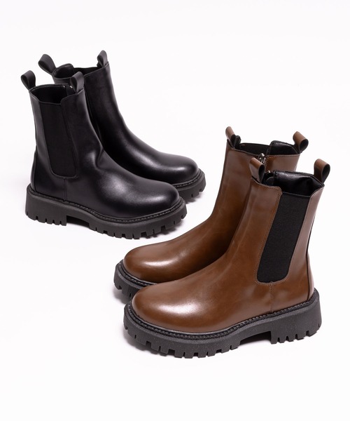 SVEC(シュベック)の「インサイドジップ サイドゴア 厚底ブーツ(ブーツ・レディース・ブラック/ダークブラウン・38/37/35/39/36)」の20枚目の写真