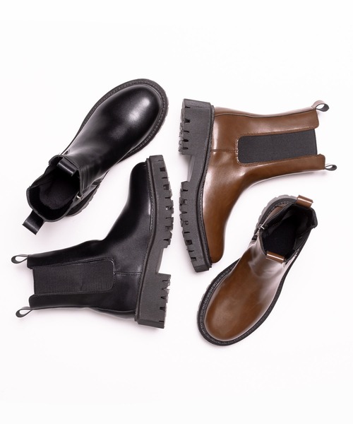 SVEC(シュベック)の「インサイドジップ サイドゴア 厚底ブーツ(ブーツ・レディース・ブラック/ダークブラウン・38/37/35/39/36)」の6枚目の写真