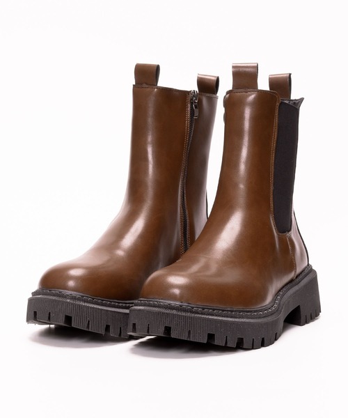 SVEC(シュベック)の「インサイドジップ サイドゴア 厚底ブーツ(ブーツ・レディース・ブラック/ダークブラウン・38/37/35/39/36)」の3枚目の写真