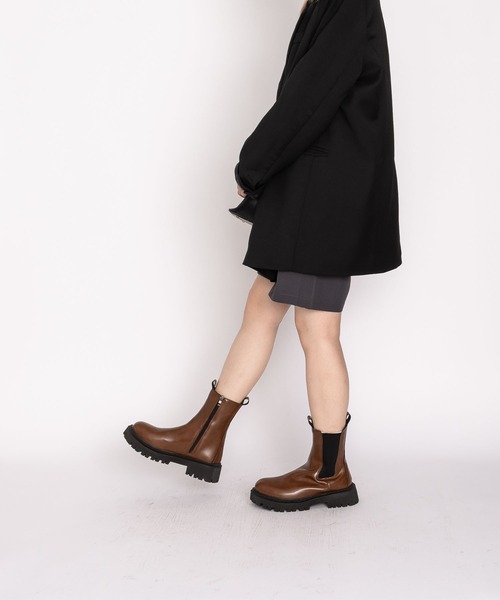 SVEC(シュベック)の「インサイドジップ サイドゴア 厚底ブーツ(ブーツ・レディース・ブラック/ダークブラウン・38/37/35/39/36)」の10枚目の写真