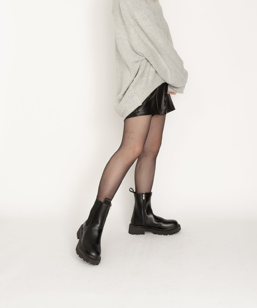 SVEC(シュベック)の「インサイドジップ サイドゴア 厚底ブーツ(ブーツ・レディース・ブラック/ダークブラウン・38/37/35/39/36)」の9枚目の写真