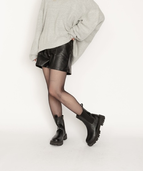 SVEC(シュベック)の「インサイドジップ サイドゴア 厚底ブーツ(ブーツ・レディース・ブラック/ダークブラウン・38/37/35/39/36)」の8枚目の写真