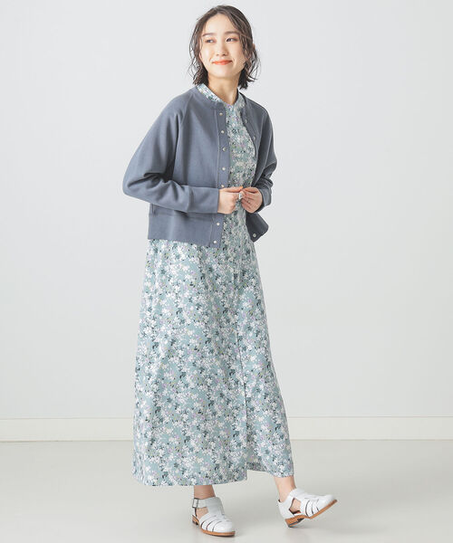 BEAMS LIGHTS(ビームスライツ)の「BEAMS LIGHTS / フラワー プリント ロングスリーブ ワンピース(ワンピース・レディース・イエロー系その他3/サックスブルー・38/36)」の8枚目の写真