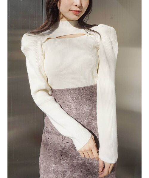MERCURYDUO（マーキュリーデュオ）の「2WAYパワショルスリットニット（ニット/セーター・レディース・ブラウン/オフホワイト/ブラック/ライトグレー・FREE）」の19枚目の写真