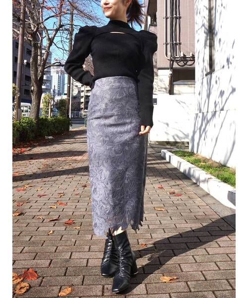 MERCURYDUO（マーキュリーデュオ）の「2WAYパワショルスリットニット（ニット/セーター・レディース・ブラウン/オフホワイト/ブラック/ライトグレー・FREE）」の13枚目の写真