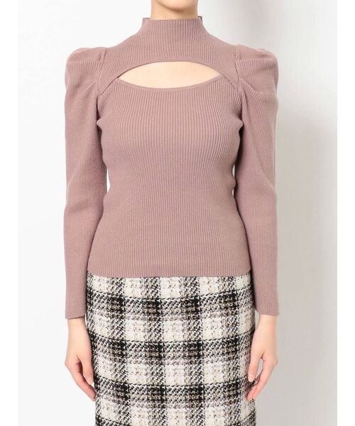 MERCURYDUO（マーキュリーデュオ）の「2WAYパワショルスリットニット（ニット/セーター・レディース・ブラウン/オフホワイト/ブラック/ライトグレー・FREE）」の6枚目の写真