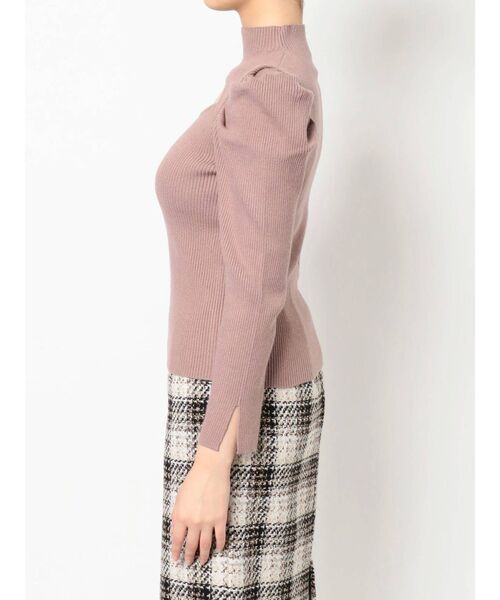 MERCURYDUO（マーキュリーデュオ）の「2WAYパワショルスリットニット（ニット/セーター・レディース・ブラウン/オフホワイト/ブラック/ライトグレー・FREE）」の5枚目の写真