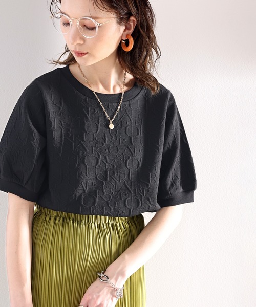 classicalelf（クラシカルエルフ）の「1枚で主役級。アルファベットジャガードbigシルエットプルオーバー（Tシャツ/カットソー・レディース・ホワイト/ブラック/ベージュ系その他・SMALL/MEDIUM/LARGE/X-LARGE）」の6枚目の写真