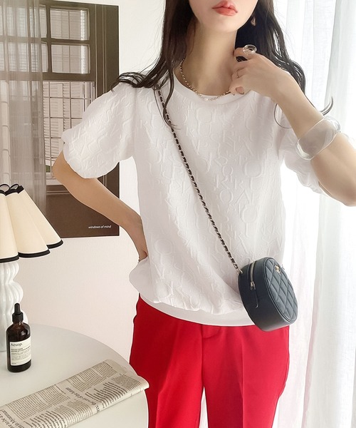 classicalelf（クラシカルエルフ）の「1枚で主役級。アルファベットジャガードbigシルエットプルオーバー（Tシャツ/カットソー・レディース・ホワイト/ブラック/ベージュ系その他・SMALL/MEDIUM/LARGE/X-LARGE）」の20枚目の写真