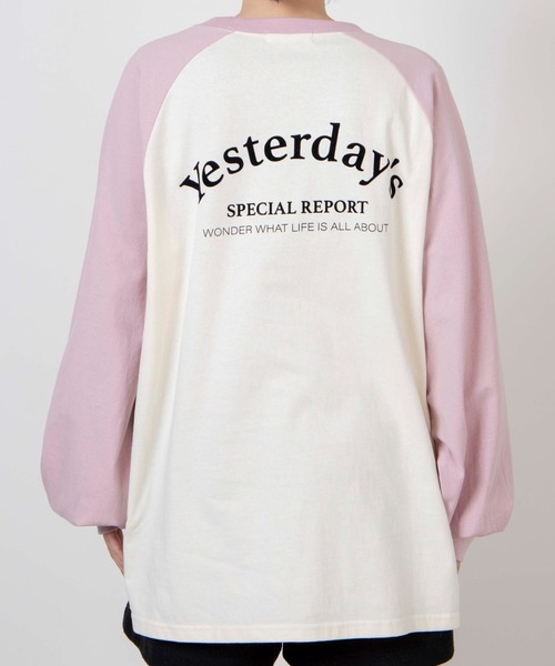 WEGO(ウィゴー)の「WEGO/ラグランBIGロンT(Tシャツ/カットソー・レディース・ネイビー/グリーン/ブラック系その他/ピンク・MEDIUM/SMALL)」の9枚目の写真