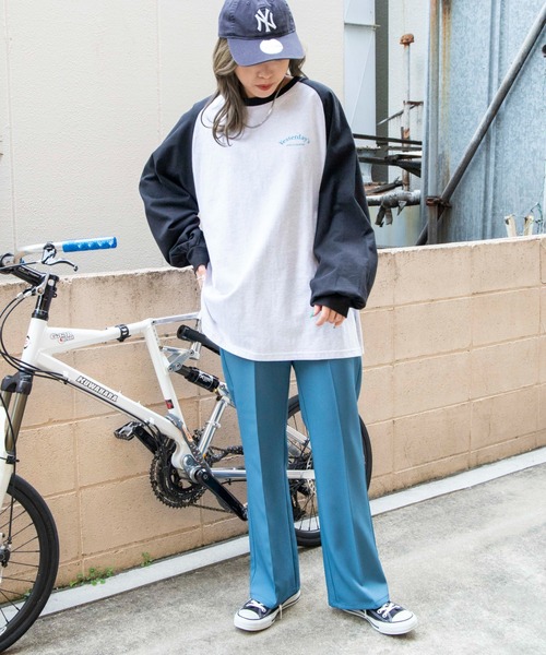 WEGO(ウィゴー)の「WEGO/ラグランBIGロンT(Tシャツ/カットソー・レディース・ネイビー/グリーン/ブラック系その他/ピンク・MEDIUM/SMALL)」の10枚目の写真