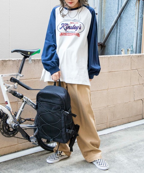 WEGO(ウィゴー)の「WEGO/ラグランBIGロンT(Tシャツ/カットソー・レディース・ネイビー/グリーン/ブラック系その他/ピンク・MEDIUM/SMALL)」の11枚目の写真