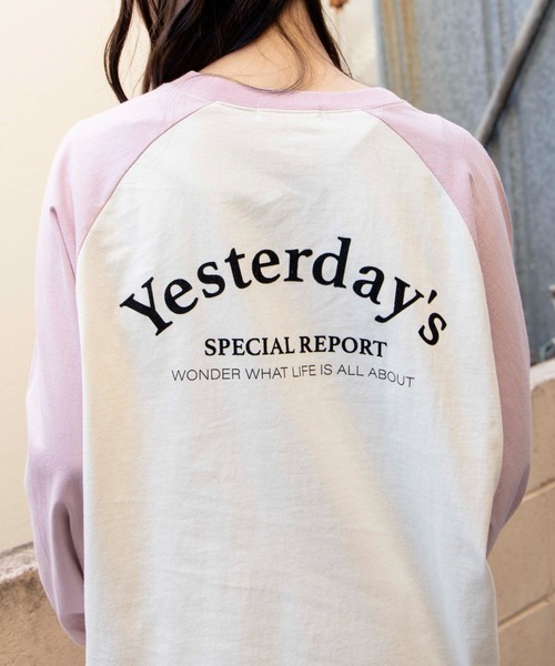 WEGO(ウィゴー)の「WEGO/ラグランBIGロンT(Tシャツ/カットソー・レディース・ネイビー/グリーン/ブラック系その他/ピンク・MEDIUM/SMALL)」の7枚目の写真