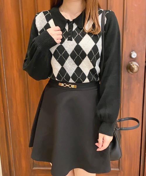 apres jour（アプレジュール）の「アーガイルポロ【ZOZOTOWN限定アイテム】（ニット/セーター・レディース・アイボリー/ブラック/ライトピンク・フリー/X-LARGE）」の10枚目の写真