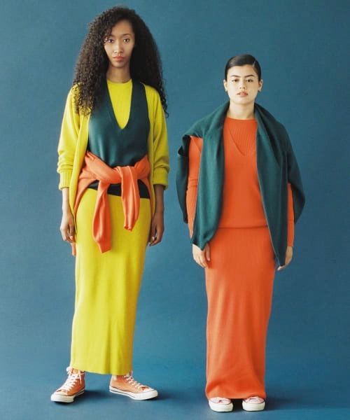 iI（アイ）の「iI　Knit onepiece（ワンピース・レディース・イエロー/オレンジ/グリーン/ボルドー・ONE）」の9枚目の写真