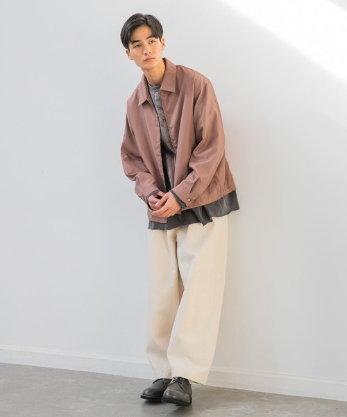 niko and...（ニコアンド）の「PEギャバジンブルゾン（ブルゾン・メンズ・ベージュ/ネイビー/ピンク・SMALL/MEDIUM/LARGE）」の4枚目の写真