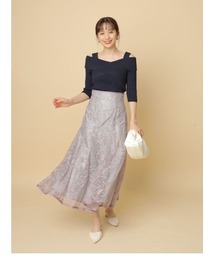 Rirandture - Rirandture (リランドチュール) バッククロスストライプニット Rirandture（リランドチュール）の「catモチーフ刺繍ハーフ