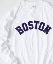 make a ray!（メイク ア レイ！）の「KANSAS/BOSTON/ カレッジロゴ 刺繍ワッペン ロンT /長袖Tシャツ/ユニセックス（Tシャツ/カットソー・メンズ）」