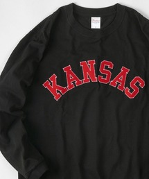 KANSAS/BOSTON/ カレッジロゴ 刺繍ワッペン ロンT /長袖Tシャツ/ユニセックス