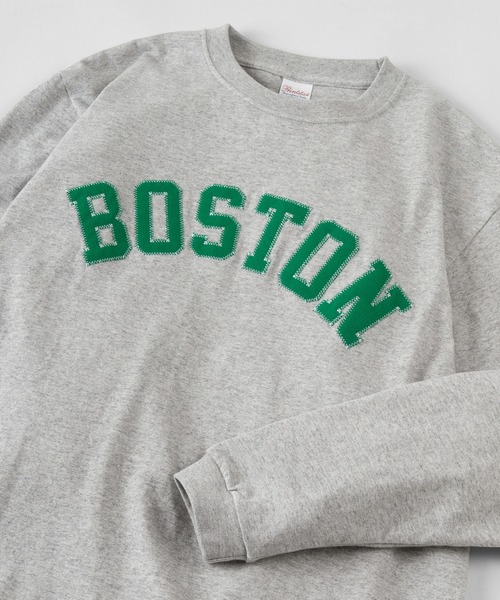 make a ray!(メイク ア レイ!)の「KANSAS/BOSTON/ カレッジロゴ 刺繍ワッペン ロンT /長袖Tシャツ/ユニセックス(Tシャツ/カットソー・レディース・ホワイト/ブラック/ネイビー/グレー/グレー系その他/ブルー系その他・M/L)」の12枚目の写真